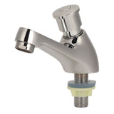 Time Delay Silver Faucet Single Tube Cold Water Basin Taps G1/2 Thread for Home Kitchen Bathroom Hotel - Rear View