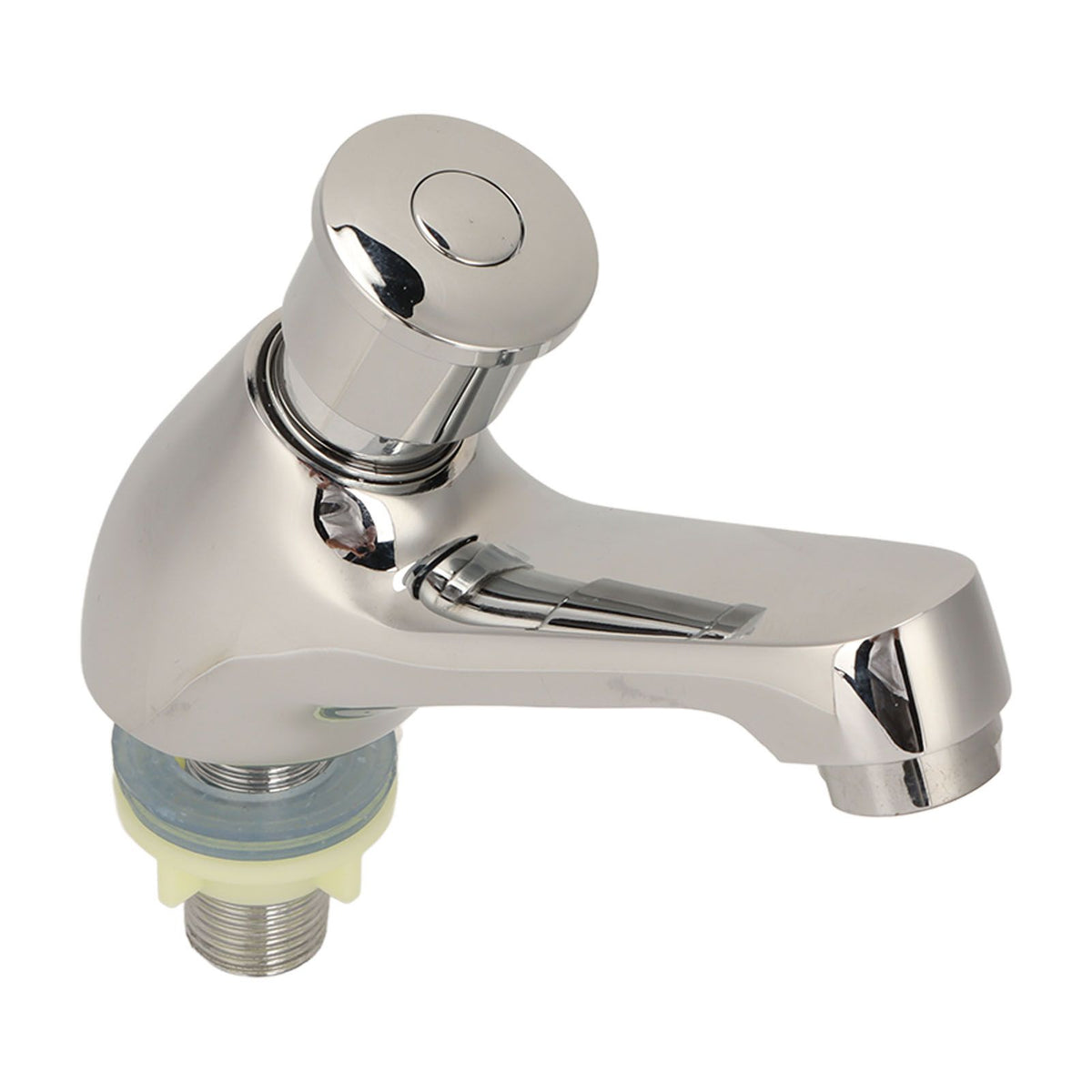 Time Delay Silver Faucet Single Tube Cold Water Basin Taps G1/2 Thread for Home Kitchen Bathroom Hotel