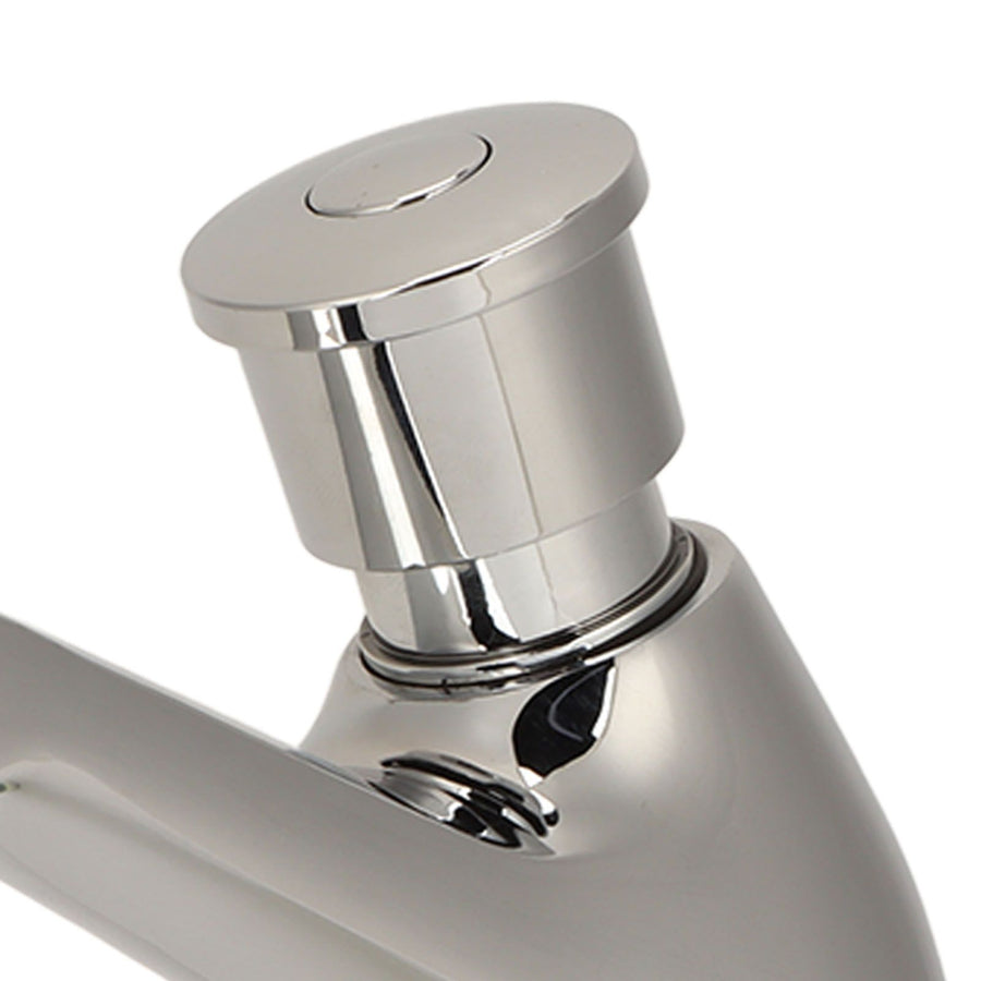 Time Delay Silver Faucet Single Tube Cold Water Basin Taps G1/2 Thread for Home Kitchen Bathroom Hotel