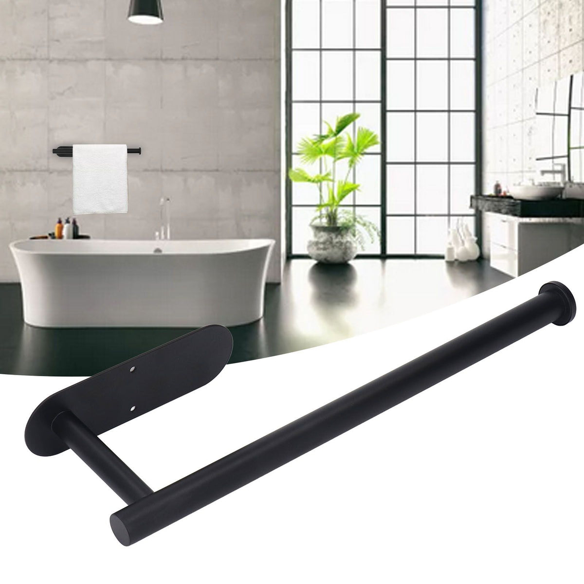 Roll Paper Towel Holders Stainless Steel Under Cabinet Paper Towel Hanging Rack Balck Paper Holder for Bathroom Kitchen