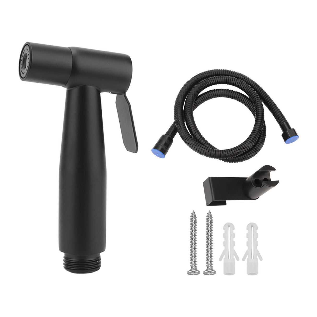 Black 304 Stainless Steel Handheld Pressurized Sprayer with 1.2m Hose and Wall Hook for Toilet Bidet G1/2 Male and Female Thread