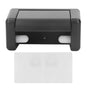 Toilet Roll Paper Holder Plastic Black Wall Mounted Self Adhesive No Punching Container for Bathroom Kitchen