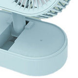 Desktop Double Blade Small Fan USB Mini Folding Desktop 2 Head Fan for Student Office Folding Dual Motor Blue