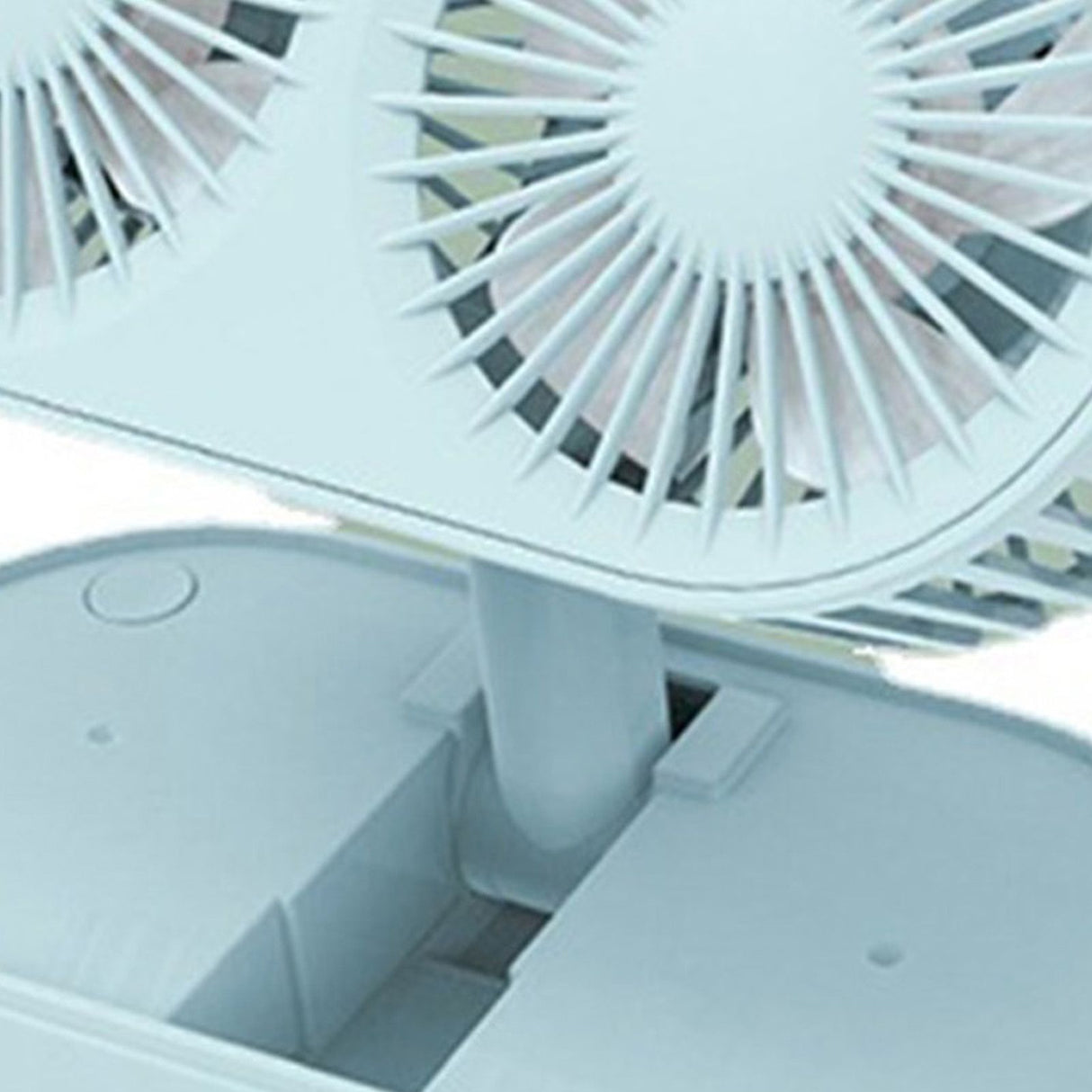 Desktop Double Blade Small Fan USB Mini Folding Desktop 2 Head Fan for Student Office Folding Dual Motor Blue