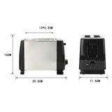 BH 002 Automatic Toaster Multifunctional 2 Slice Toaster Home Breakfast Machine AC 220V Black