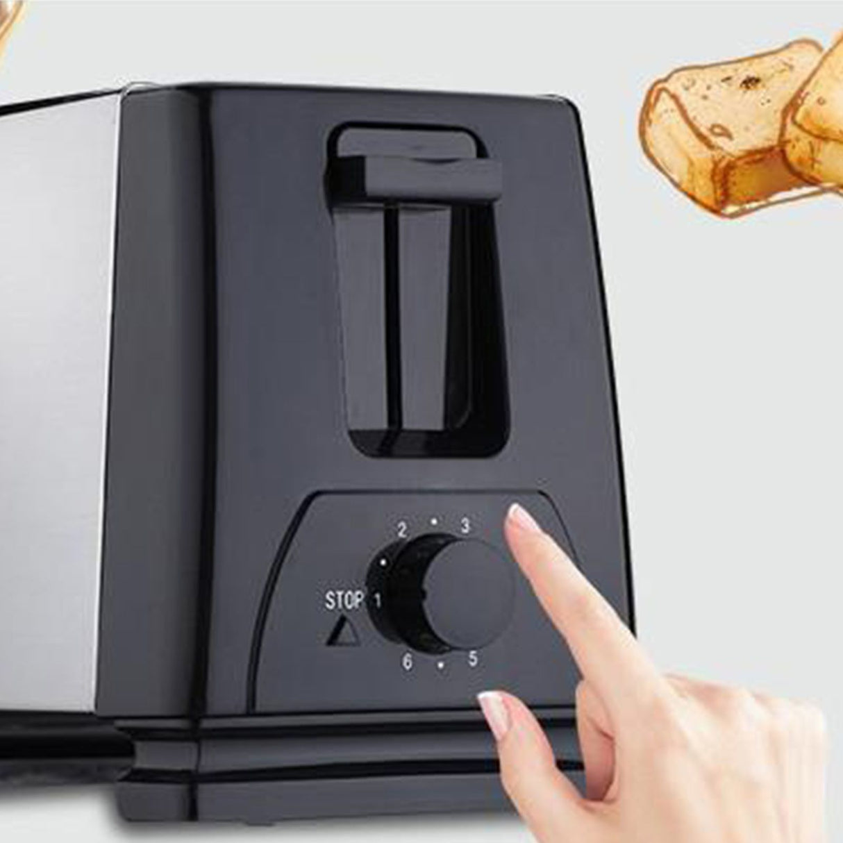 BH 002 Automatic Toaster Multifunctional 2 Slice Toaster Home Breakfast Machine AC 220V Black
