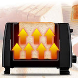BH 002 Automatic Toaster Multifunctional 2 Slice Toaster Home Breakfast Machine AC 220V Black