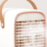 Air Conditioner Cooling Fan Silent USB Evaporative Cooler with Portable Carrying Strap for Home Office Car White - Side View