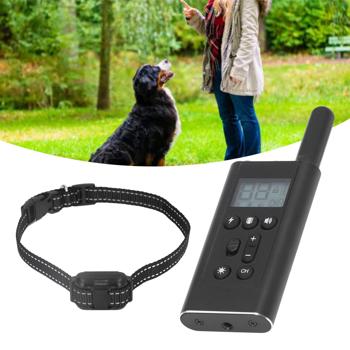 Dog Training Collar IP67 Waterproof 800 Meter Wireless Remote Control LED Locator Dog USB Charging Remote Bark Collar