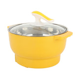 Electric Cooking Pot 1.8L 400 to 800W Stainless Steel Inner Wall 2 Modes Overheating Protection Electric Cooker Yellow