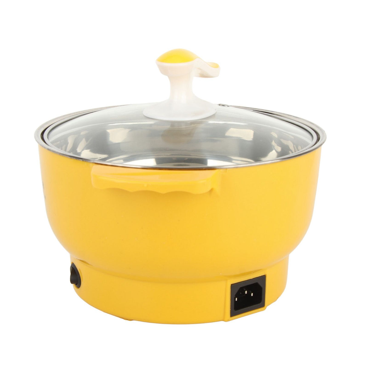 Electric Cooking Pot 1.8L 400 to 800W Stainless Steel Inner Wall 2 Modes Overheating Protection Electric Cooker Yellow
