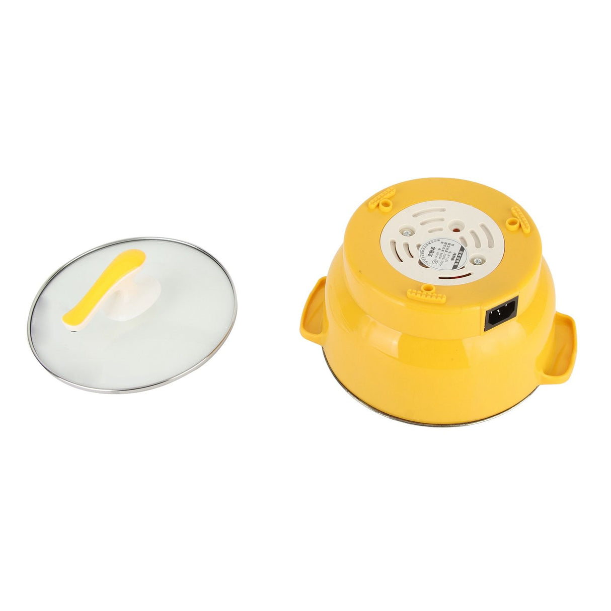 Electric Cooking Pot 1.8L 400 to 800W Stainless Steel Inner Wall 2 Modes Overheating Protection Electric Cooker Yellow