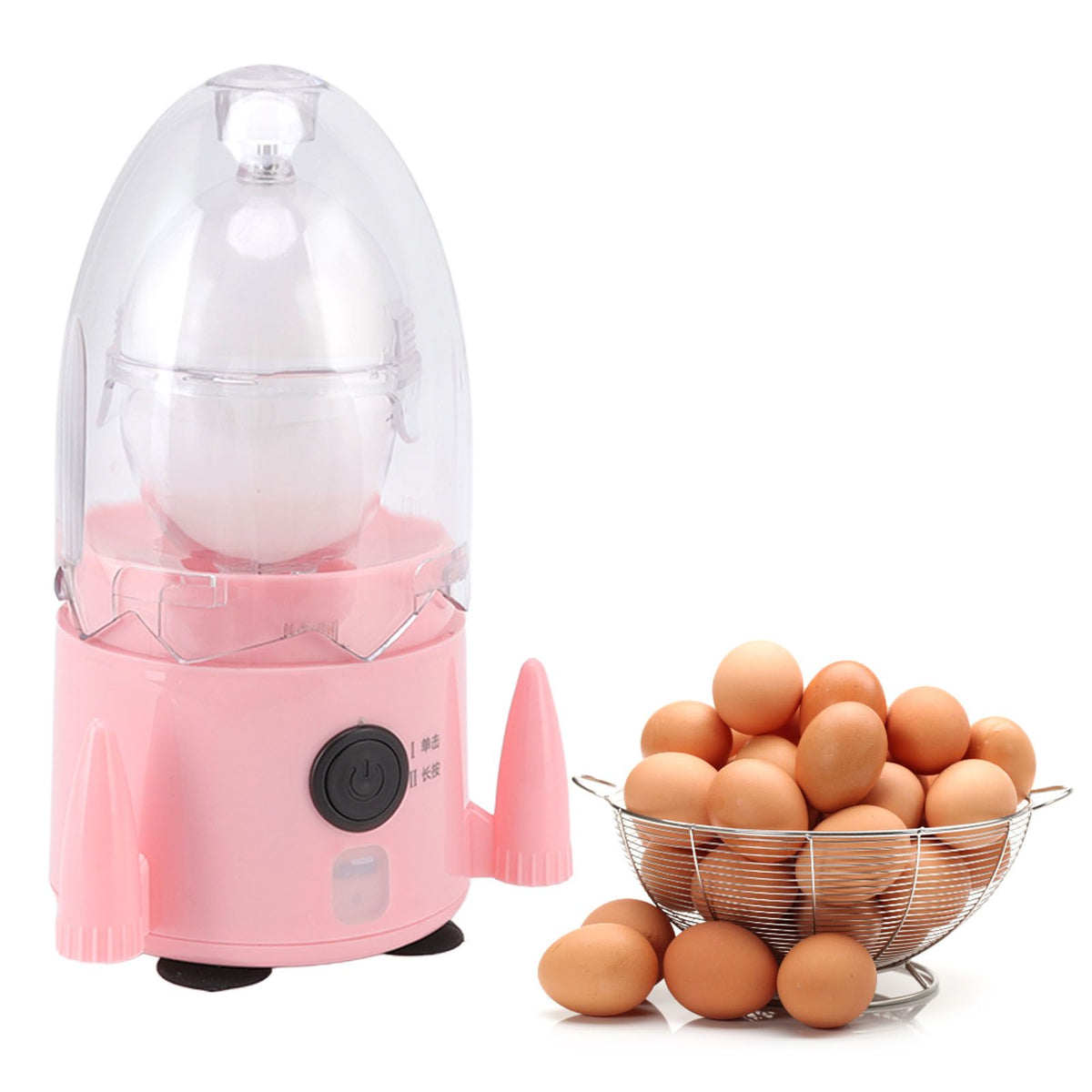 Egg Spinner Rechargeable Silicone Bottom Food Grade ABS Material Golden Egg Shakers for Home 15W 5V Pink