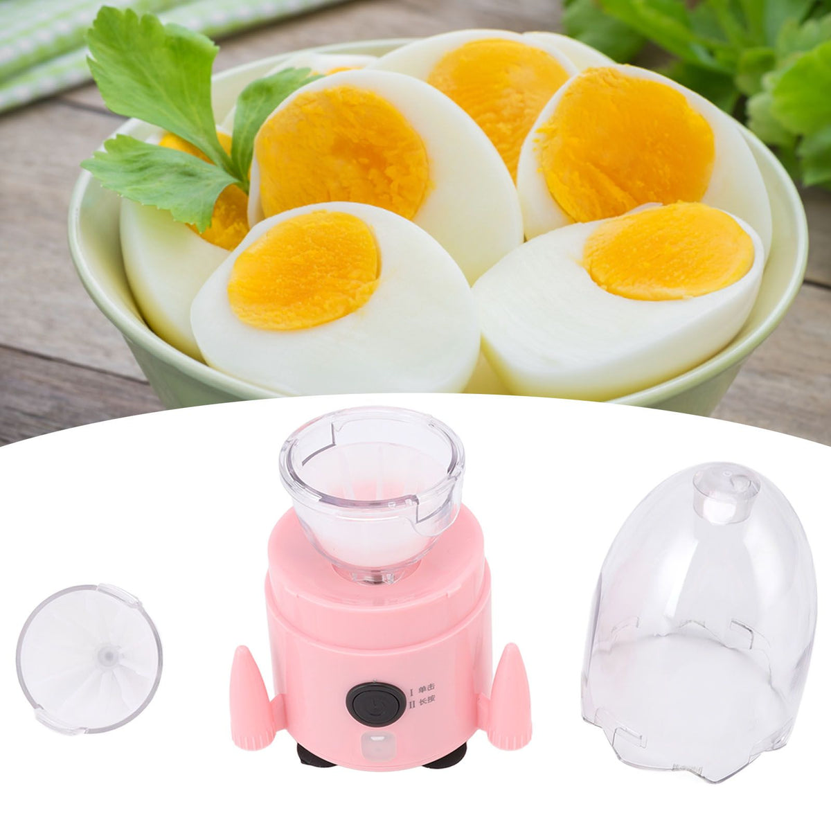 Egg Spinner Rechargeable Silicone Bottom Food Grade ABS Material Golden Egg Shakers for Home 15W 5V Pink