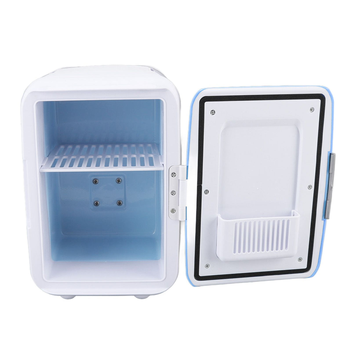 Car Fridge 4 Liters Durable ABS Cosmetic Storage Detachable Partition Portable Mini Fridge for Food Cosmetic Car Blue