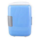 Car Fridge 4 Liters Durable ABS Cosmetic Storage Detachable Partition Portable Mini Fridge for Food Cosmetic Car Blue - Rear View