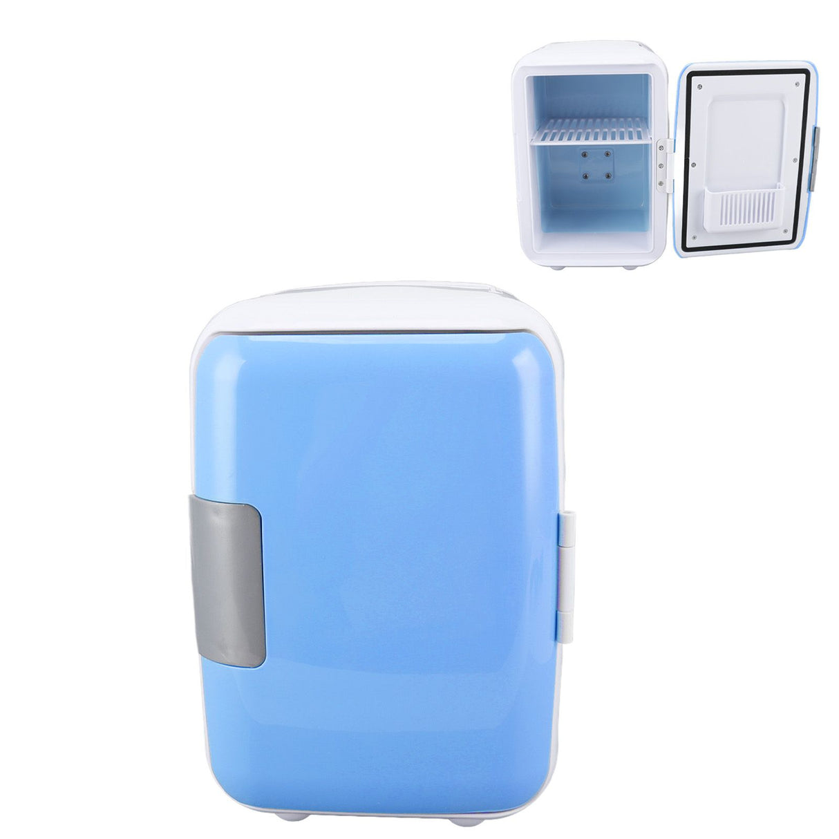 Car Fridge 4 Liters Durable ABS Cosmetic Storage Detachable Partition Portable Mini Fridge for Food Cosmetic Car Blue