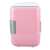 Car Fridge 4 Liters Durable ABS Cosmetic Storage Detachable Partition Portable Mini Fridge for Food Cosmetic Car Pink - Top-Down View