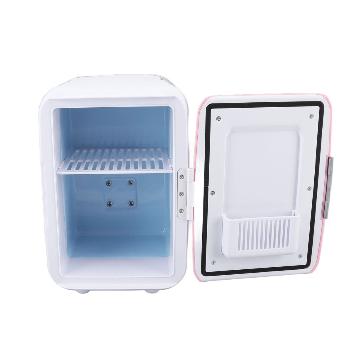 Car Fridge 4 Liters Durable ABS Cosmetic Storage Detachable Partition Portable Mini Fridge for Food Cosmetic Car Pink