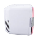Car Fridge 4 Liters Durable ABS Cosmetic Storage Detachable Partition Portable Mini Fridge for Food Cosmetic Car Pink