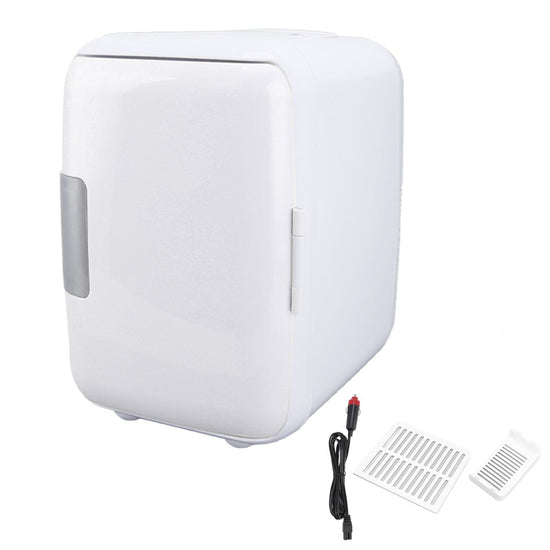 Car Fridge 4 Liters Durable ABS Cosmetic Storage Detachable Partition Portable Mini Fridge for Food Cosmetic Car White