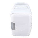Car Fridge 4 Liters Durable ABS Cosmetic Storage Detachable Partition Portable Mini Fridge for Food Cosmetic Car White - Rear View