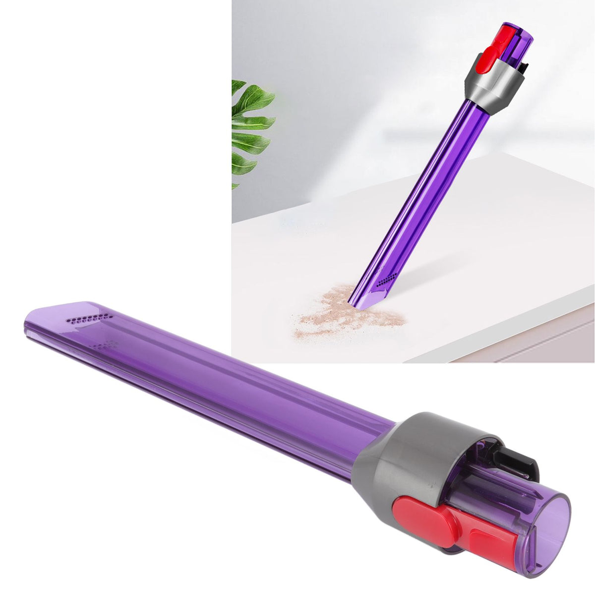Vacuum Cleaner LED Narrow Slit Nozzle Crevice Tool Nozzle with Built in Lighting Beads for V7 V8 V10 V11