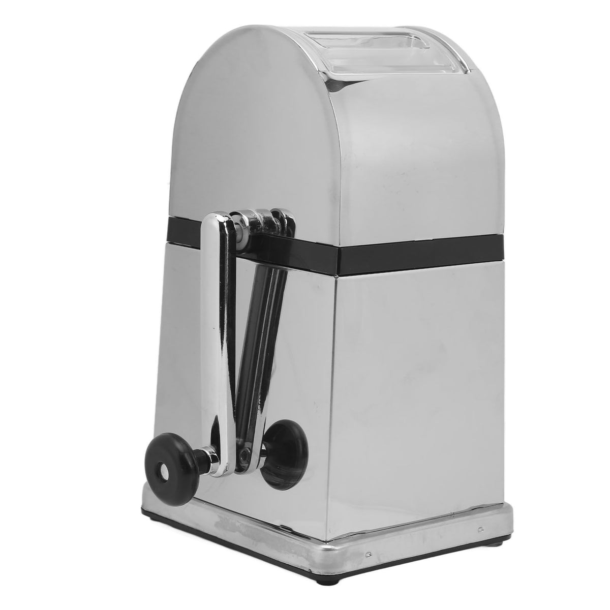 Manual Ice Crusher Labor Saving Hand Crank Shaved Ice Machine with Transparent Cover for Home Bar Restaurant