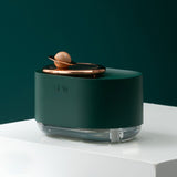 Spray Humidifier Rotating Planet Mini Desktop USB Charging Night Light Humidifier for Home Vintage Green