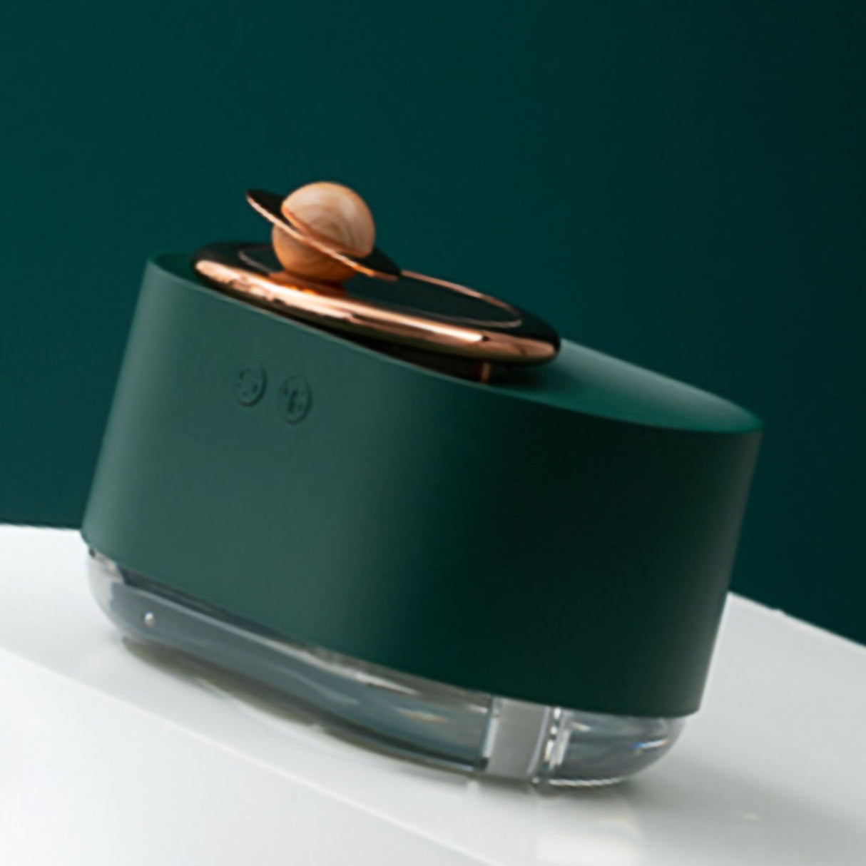 Spray Humidifier Rotating Planet Mini Desktop USB Charging Night Light Humidifier for Home Vintage Green