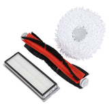 Vacuum Cleaner Parts Rolling Side Brush Filter Mop Cloth Set Kit for Dreame W10 Pro - 45-Degree Angle