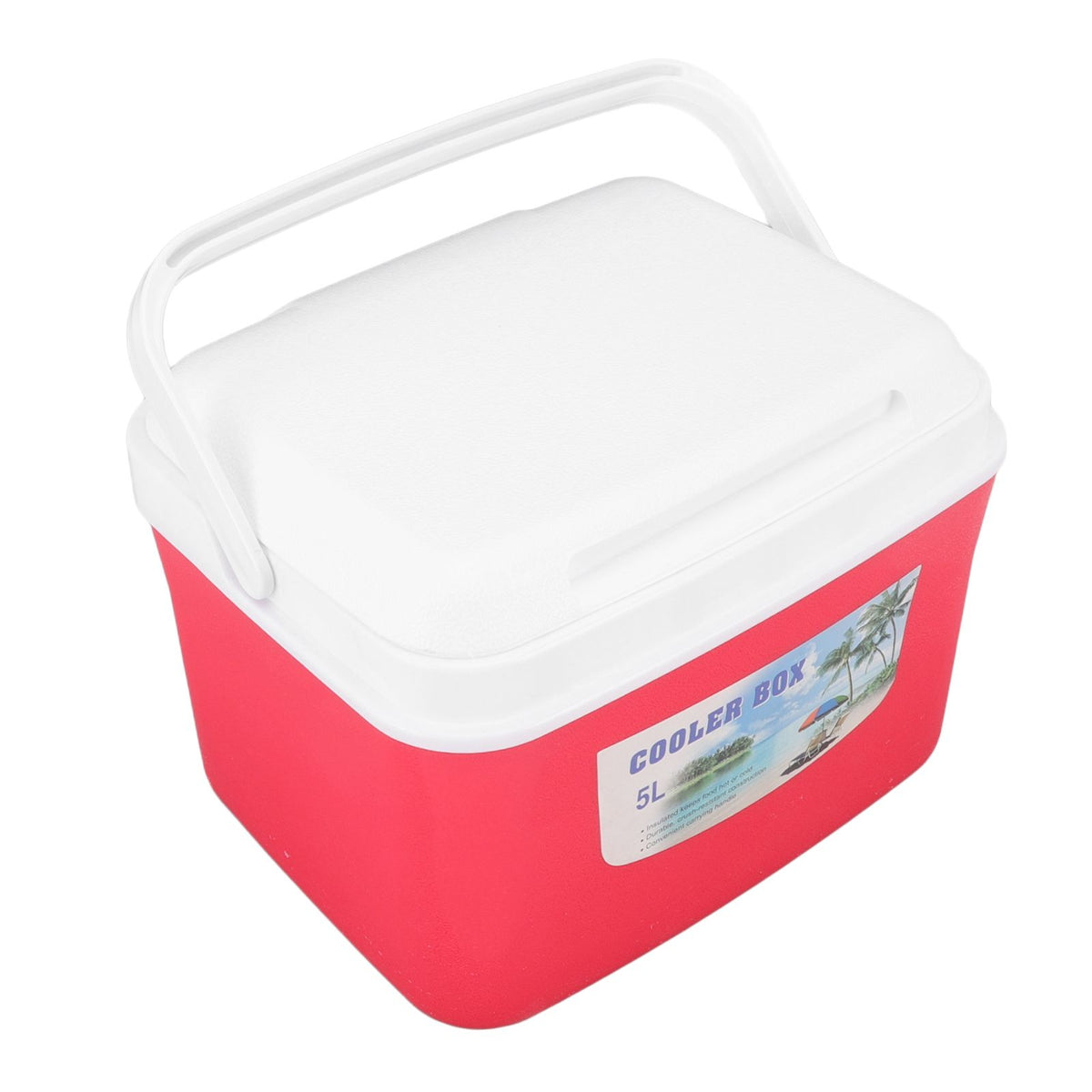 Warmer Cooler Constant Temp Long Lasting Portable Refrigerator Box with Handle for Food Medicine Car Camping 5L Red