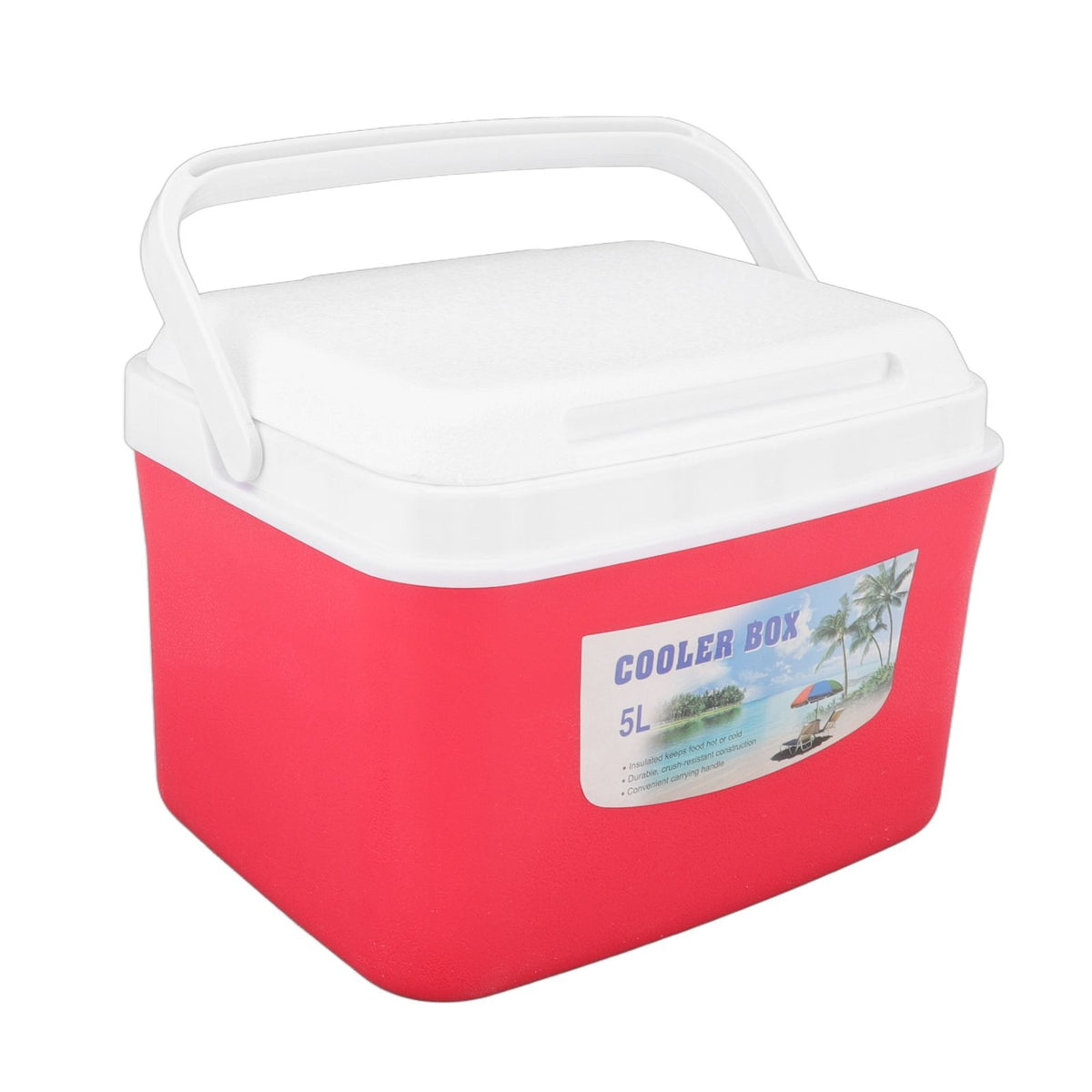 Warmer Cooler Constant Temp Long Lasting Portable Refrigerator Box with Handle for Food Medicine Car Camping 5L Red