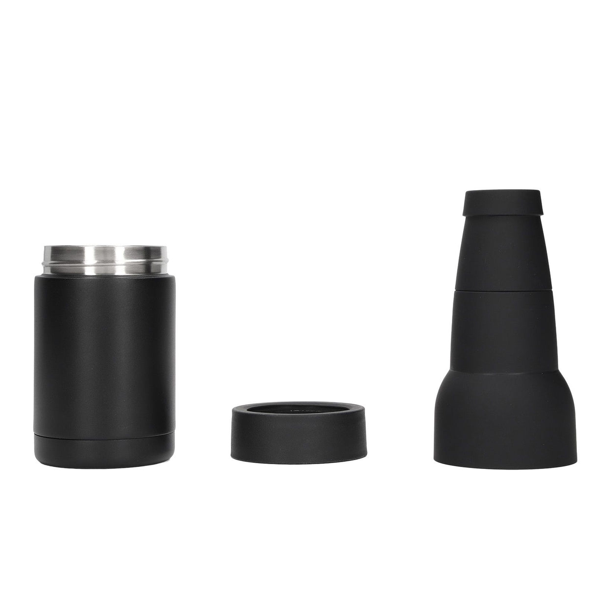 Vacuum Double Wall Stainless Steel Can Insulation and Cold Storage Tank with Bottle Opener Black