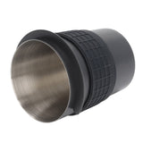 58mm Stainless Steel Coffee Dosing Cup Coffee Machine Handle Receiving Powder Cup with Silicone Ring Black - Rear View