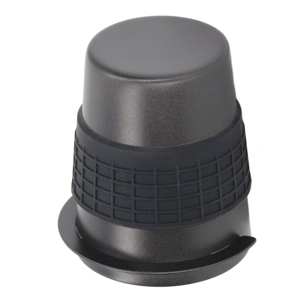 58mm Stainless Steel Coffee Dosing Cup Coffee Machine Handle Receiving Powder Cup with Silicone Ring Black