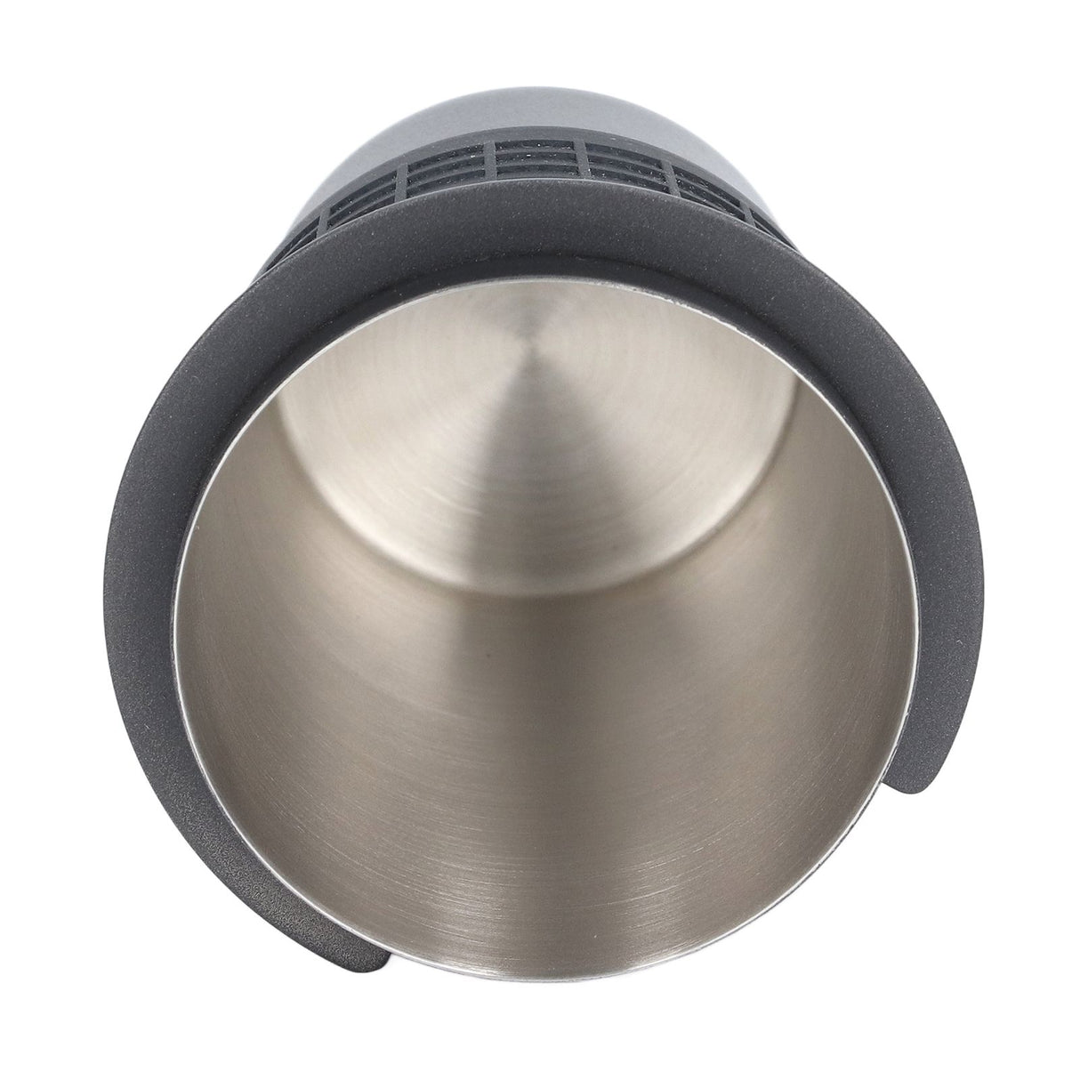 58mm Stainless Steel Coffee Dosing Cup Coffee Machine Handle Receiving Powder Cup with Silicone Ring Black