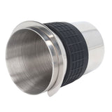 58mm Stainless Steel Coffee Dosing Cup Coffee Machine Handle Receiving Powder Cup with Silicone Ring Stainless Steel Color