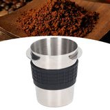 58mm Stainless Steel Coffee Dosing Cup Coffee Machine Handle Receiving Powder Cup with Silicone Ring Stainless Steel Color - Extra Image