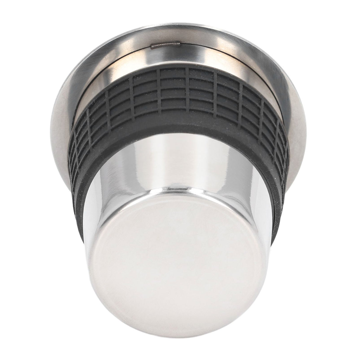 58mm Stainless Steel Coffee Dosing Cup Coffee Machine Handle Receiving Powder Cup with Silicone Ring Stainless Steel Color