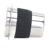 58mm Stainless Steel Coffee Dosing Cup Coffee Machine Handle Receiving Powder Cup with Silicone Ring Stainless Steel Color