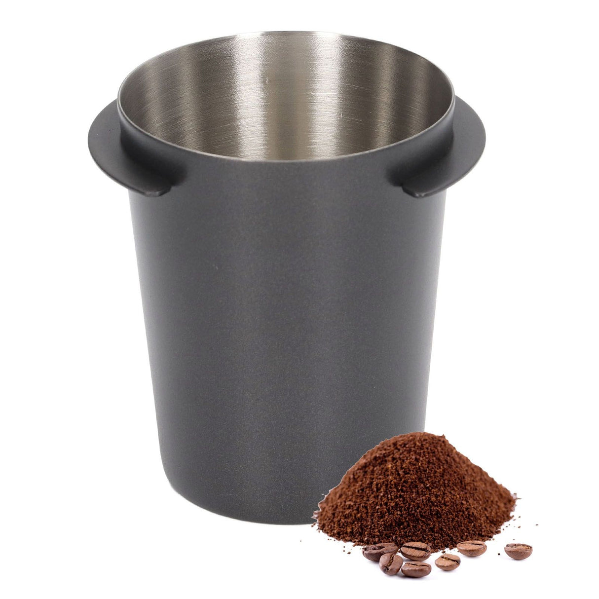 58mm Coffee Dosing Cup Universal Stainless Steel Coffee Machine Handle Dosing Cup Coffee Powder Feeder Black