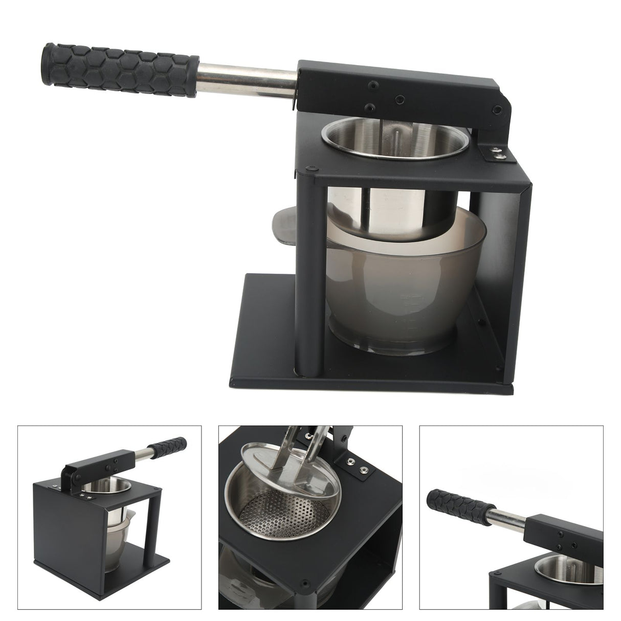 Manual Press Juicer Lever Design 304 Stainless Steel Hand Pressed Juicer Fruit Squeezer with Two Filters