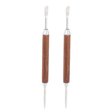2PCS Coffee Art Pen Wooden Handle Stainless Steel Coffee Fancy Stitch Needle for DIY Decorating