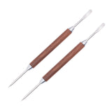 2PCS Coffee Art Pen Wooden Handle Stainless Steel Coffee Fancy Stitch Needle for DIY Decorating - Extra Image