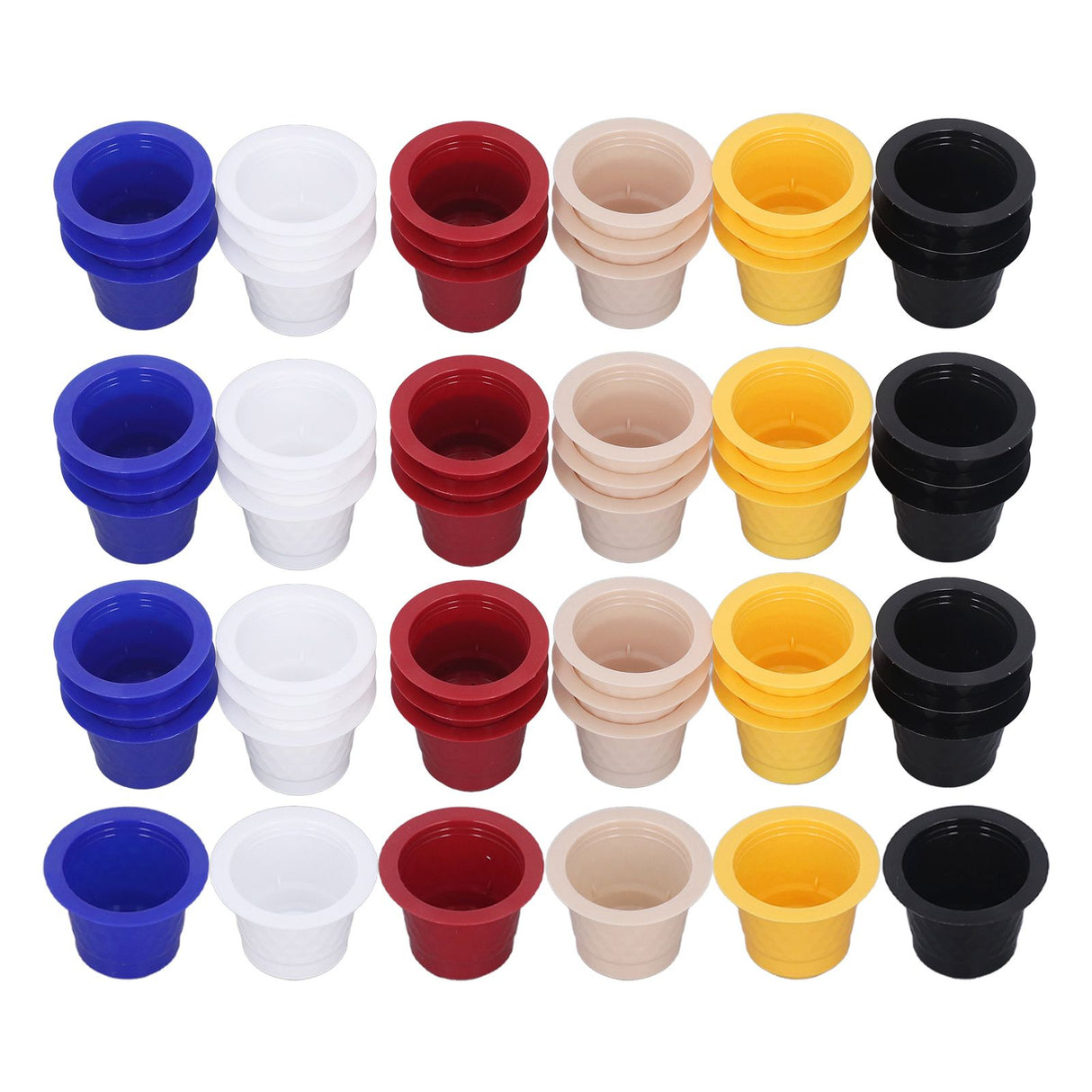 60pcs Refillable Disposable Coffee Capsule Cup Bottom Sealing Aluminum Film Plastic Coffee Filters for Home