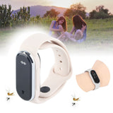 Mosquito Repellent Bracelet 5V 1A 90mah USB Rechargeable Step Counting Temperature Ultrasonic Wristband White