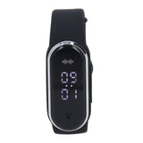 Anti Mosquito Bracelet Watch Silica Gel USB Rechargeable Ultrasonic Mosquito Repellent Bracelet for Outdoor Black - Front View
