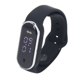 Anti Mosquito Bracelet Watch Silica Gel USB Rechargeable Ultrasonic Mosquito Repellent Bracelet for Outdoor Black - Side View