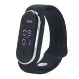 Anti Mosquito Bracelet Watch Silica Gel USB Rechargeable Ultrasonic Mosquito Repellent Bracelet for Outdoor Black - Rear View